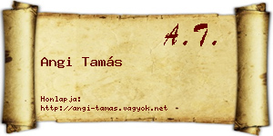 Angi Tamás névjegykártya