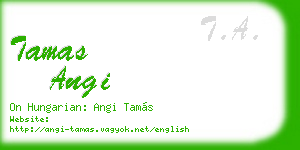 tamas angi business card